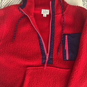 Polartec® sherpa fleece half-zip hoodie JCrew